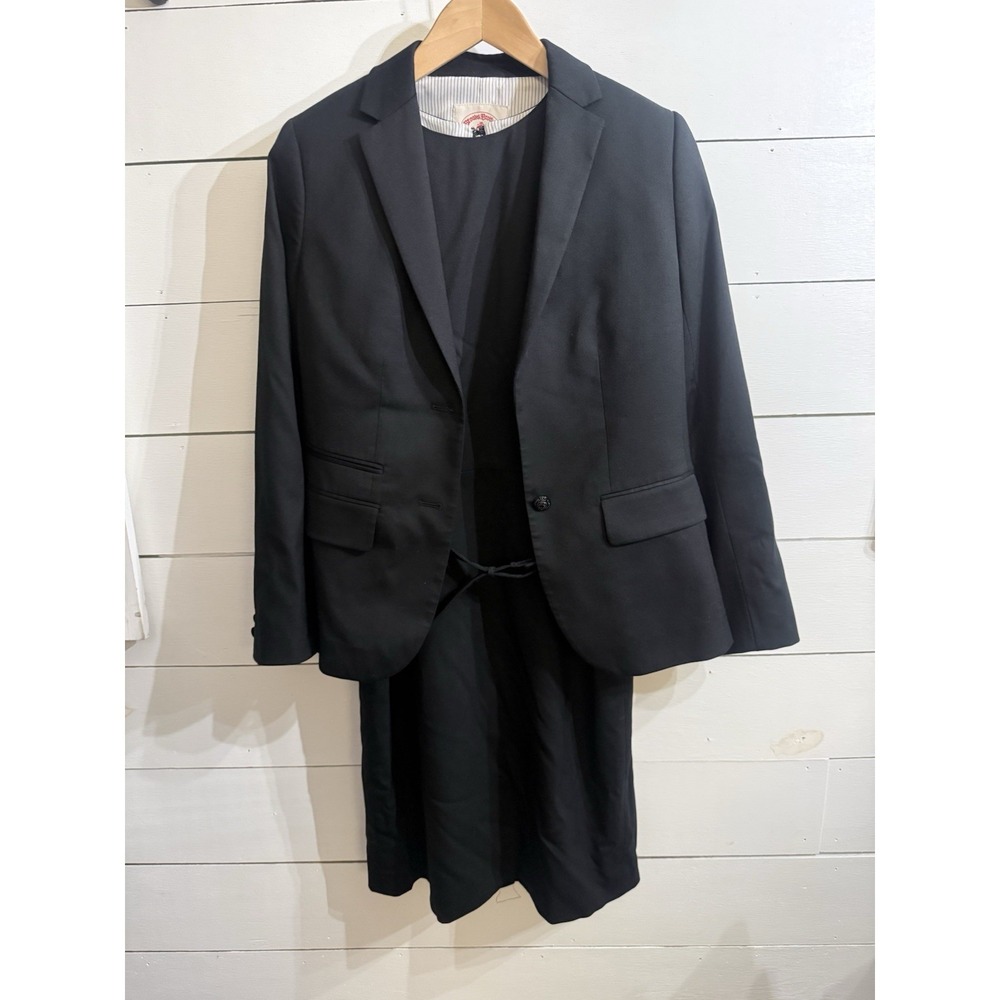 Brooks Brothers Red Fleece‎ Black Blazer & Belted Wool Dress Size 6/8 Sheath